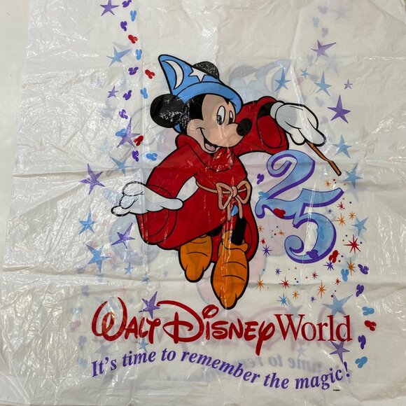 Walt Disney World 25th Anniversary Mickey Mouse Plastic Reusable Shopping Bag - Picture 2 of 5